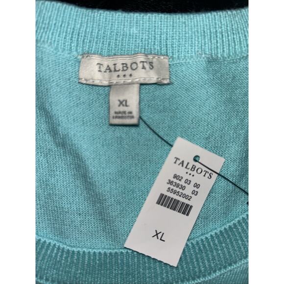 Talbots NWT Knit Sweater Tank Blue Lightweight Stretch Shell XL - Picture 3 of 7